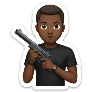 Black guy shooting himself sticker