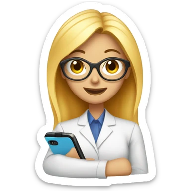 esteticista con agendapro en celular sticker