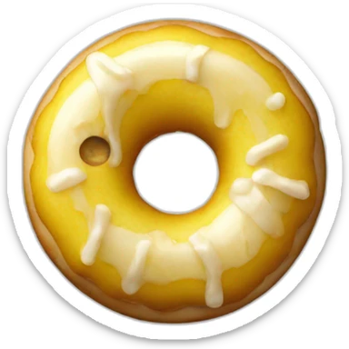 a banana in a donut sticker