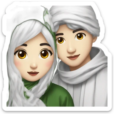 Kim Taehyung from BTS with a Muslim girl sticker