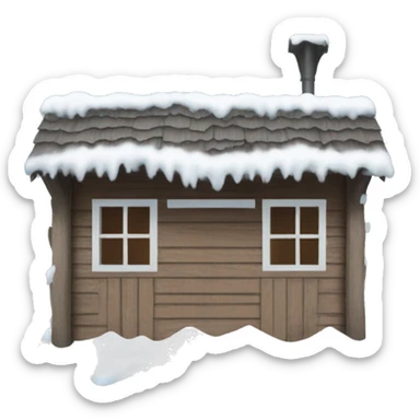 Winter shed with snow on top sticker