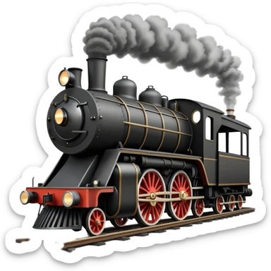 front view of an old-fashion steam train coming down the tracks sticker