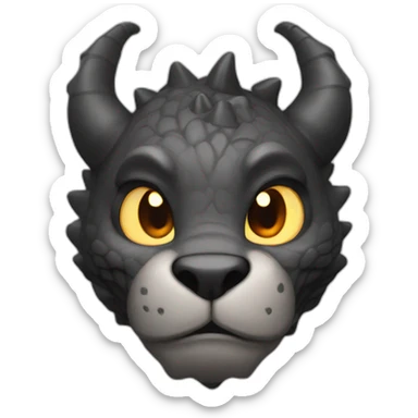 Corazón de dragón negro sticker