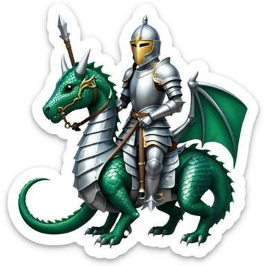 Dragon rider: a knight mounted on a dragon sticker