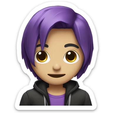 emo gay cabelo roxo castanho olho escuro pele clara camisa do são paulo sticker