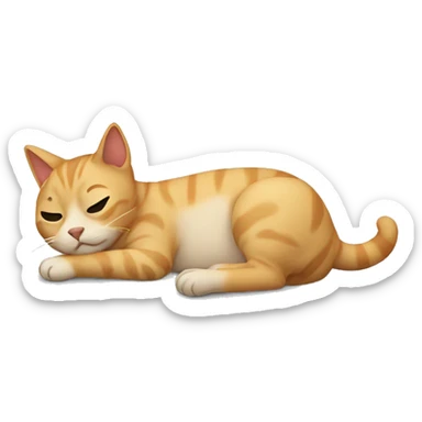Cat lying unconscious sticker