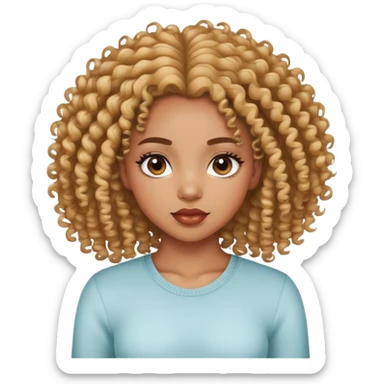 Light skin black girl with curly hair and long lashes sticker