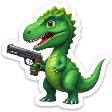 Dinosaur with gun sticker