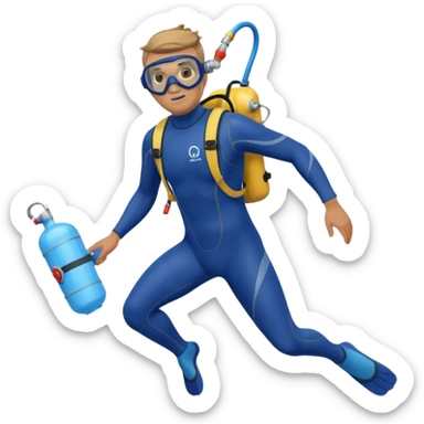 diver man swimming full body with diver mask and oxygen tank
 sticker