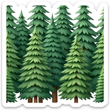 forest of spruce trees sticker
