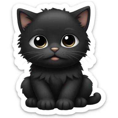 Sleepy black kitty sticker