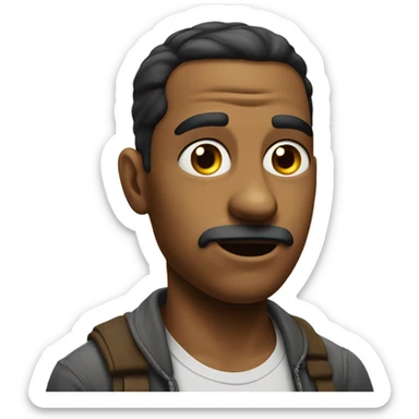 Emoji facing the left looking toward me and side eyeing me sticker