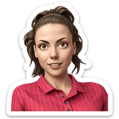 smiling girl in collared shirt sticker