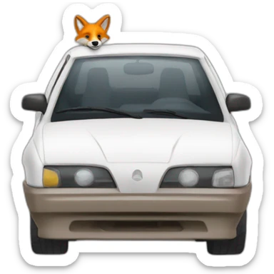 ￼￼Un renard en voiture  sticker