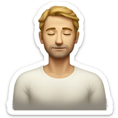 european man meditating sticker