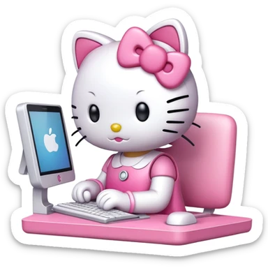 HelloKitty works on a computer sticker