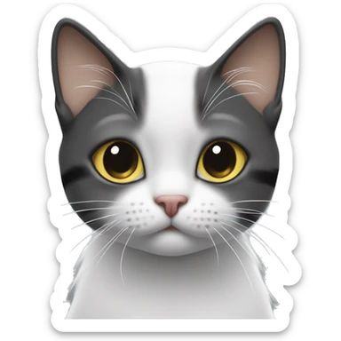 ￼￼cat white and black turning her back on you upset sticker