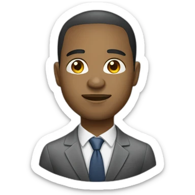 light skinned African business manager sticker