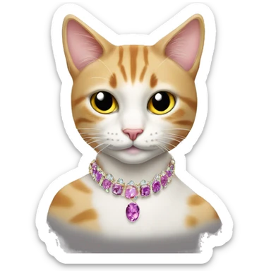 Cat with jewlery and coctail sticker