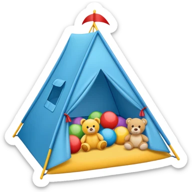 kids tent filled with toys sticker