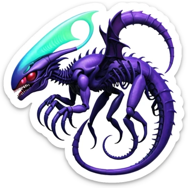 Abstract Futuristic Venom-Xenomorph-Genesect-Lunala-ET-hybrid-fantasy-creature sticker