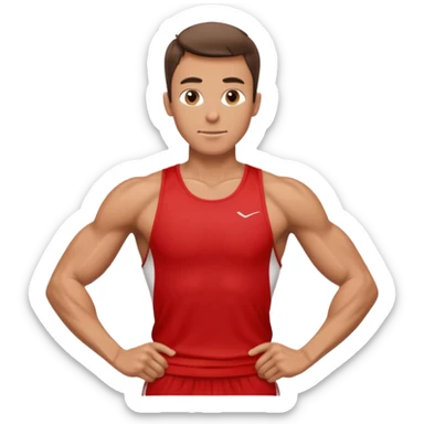 make a tall male runner in red sticker