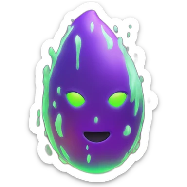 Fire Cyber emoji of a FUTURISTIC HIGHTECH 3D Fire colors Lemon green and purple neon Fire sticker