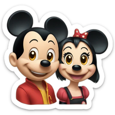 Mickey Mouse and Minni mouse sticker