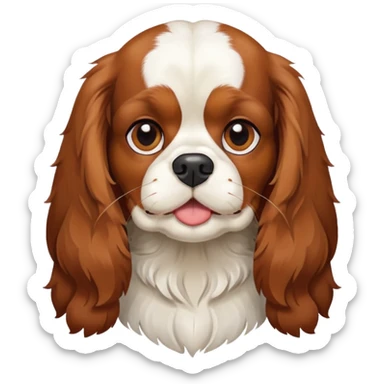 tricolor-king-charles-cavalier-spaniel with upper lip mustache sticker