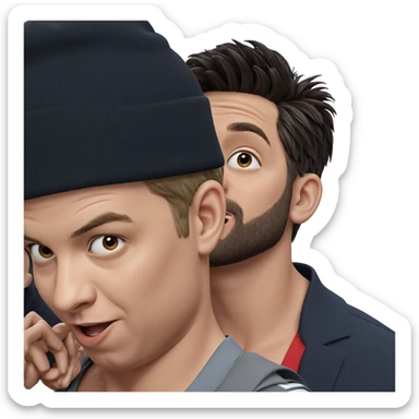 two boys in stylish attire sticker