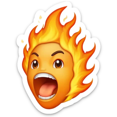 mouth with flames coming out sticker