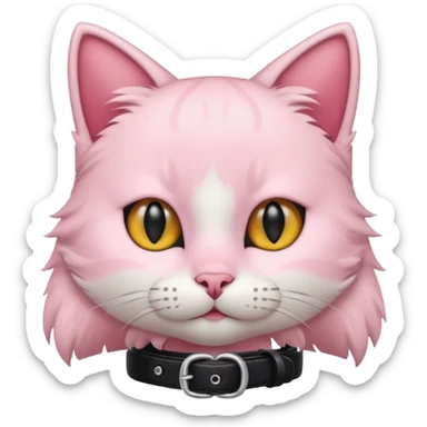 хочу 🐱 чтобы этот котик стал нежно розовым и с шеей sticker