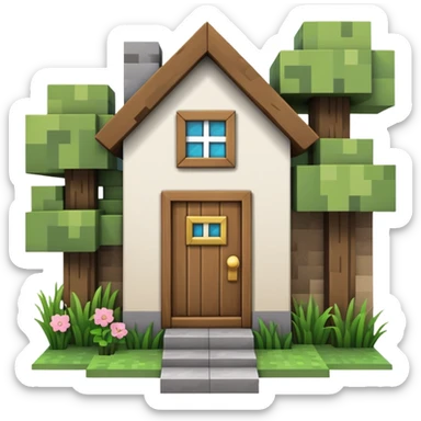 Minecraft house sticker