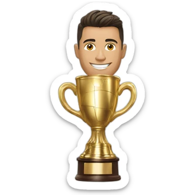 cristiano ronaldo con la copa mundial sticker