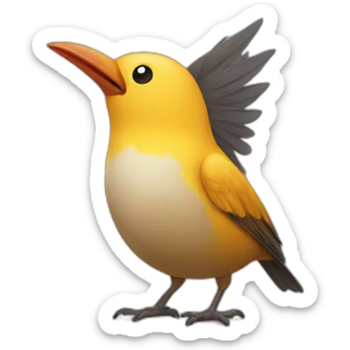 A bird pooping sticker
