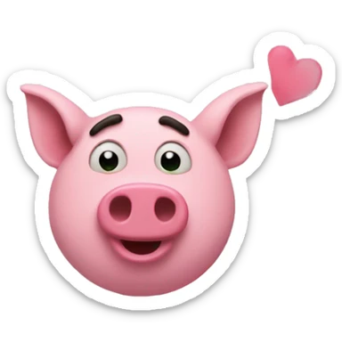 A drolling emoji sorrounded with oink hearts sticker