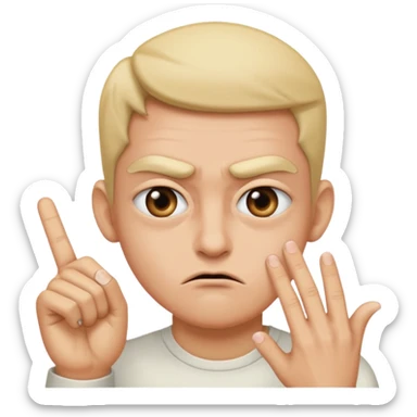 person giving stink eye while flipping me off sticker