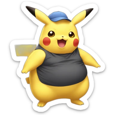 Morbidly obese pikachu sticker