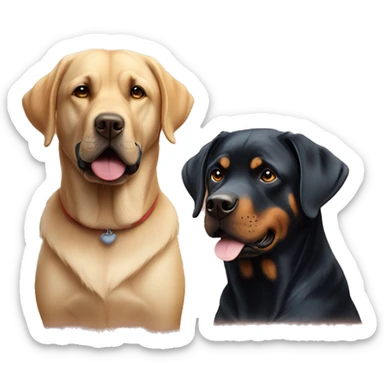 Labrador with a Rottweiler sticker