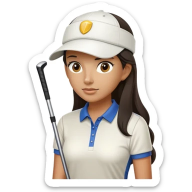 Female golf player with long dark hair sticker