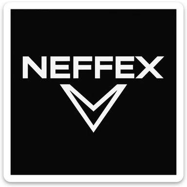 Refine the modern and edgy logo for Neffex group with sharper typography and darker accents sticker