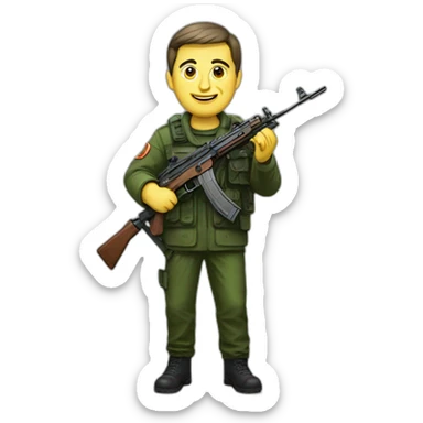 Zelensky with ak-27 sticker