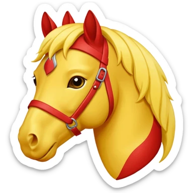 Cavalo vermelho e amarelo pastel sticker