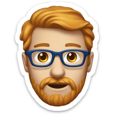 Homme roux lunette et yeux bleu sticker