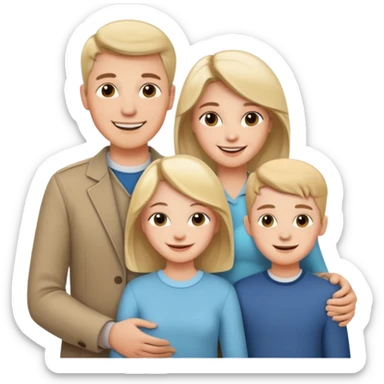 Couple of married man and woman with one kid teenager  sticker