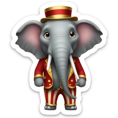 elephant circus ringmaster sticker