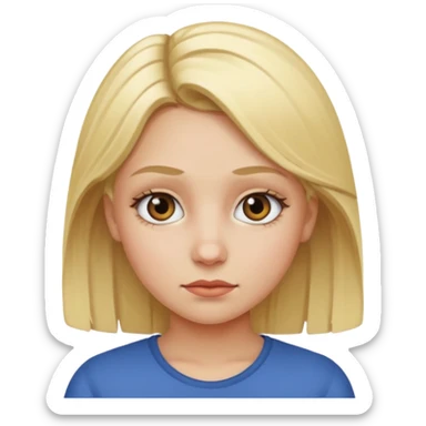 Girl crooked eye blond  sticker