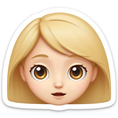 cute emoji, chibi cartoon style, big expressive eyes, soft lighting, smooth gradients, clean outlines, semi-realistic digital illustration, modern tech vibe, high detail, sticker style, transparent background sticker