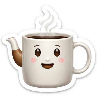 simple all white mug in coffee sticker