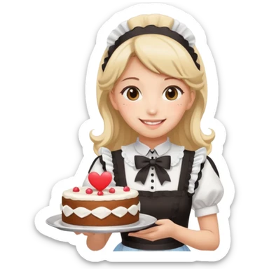 Maid cafe girl sticker